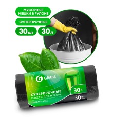 Мешок для мусора ПНД в рулоне 30л. 55*46 10 мкр. (черный) (рул. 30 шт)